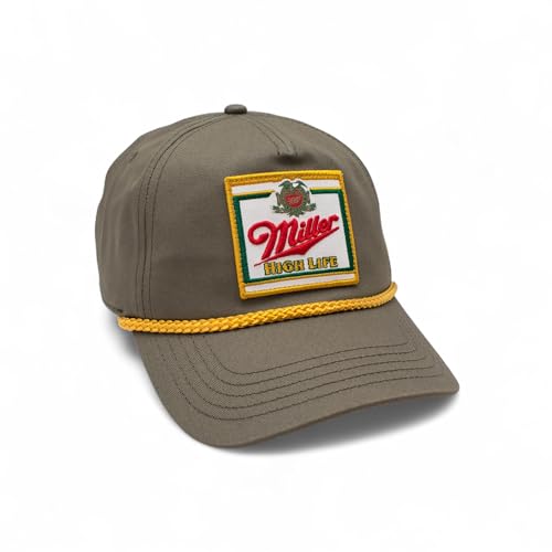 AMERICAN NEEDLE Miller High Life Beer Adjustable Snapback Baseball Hat (23008B-MHL-WHKL)