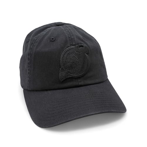 AMERICAN NEEDLE New Jersey Devils NHL Blue Line Tonal Adjustable Dad Cap (Black)