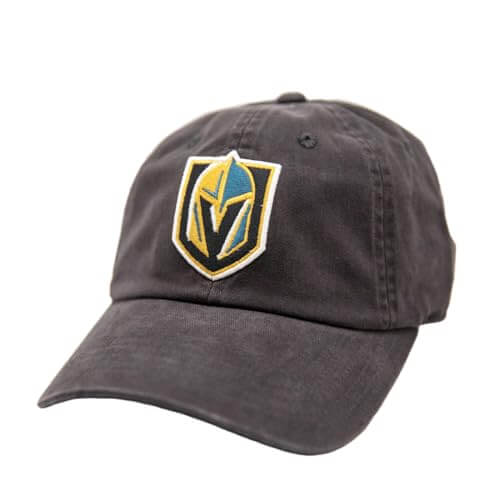 AMERICAN NEEDLE NHL Vegas Golden Knights Hockey Team New Raglan Adjustable Baseball Hat, Black (36672B-VGK-BLK)