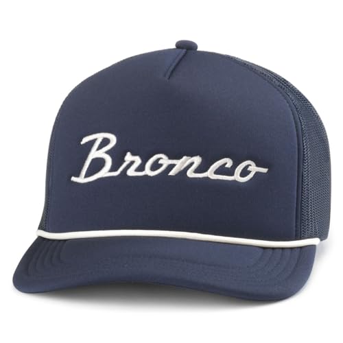 AMERICAN NEEDLE Unisex Bronco Foamy Roscoe Adjustable Snapback Baseball Hat (24007A-BRONCO-NAVY)