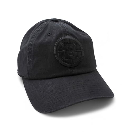 AMERICAN NEEDLE Boston Bruins NHL Blue Line Tonal Adjustable Dad Cap (Black)