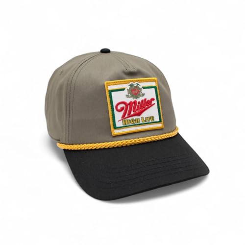 AMERICAN NEEDLE Miller High Life Beer Adjustable Snapback Baseball Hat (23008B-MHL-WHKL)
