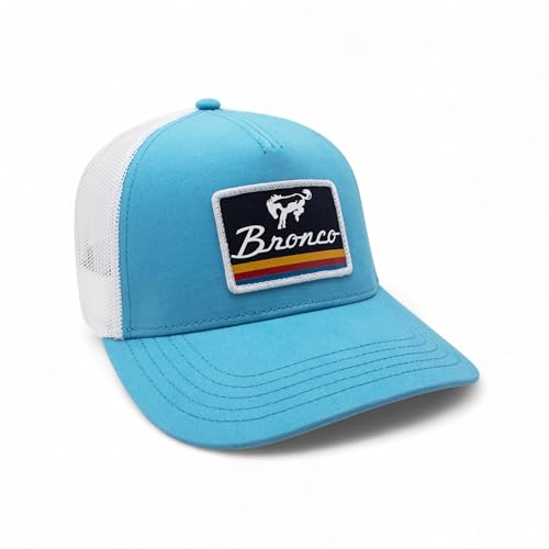 AMERICAN NEEDLE Officially Licensed Ford Bronco Valin Adjustable Trucker Hat White Ruisseau Blue