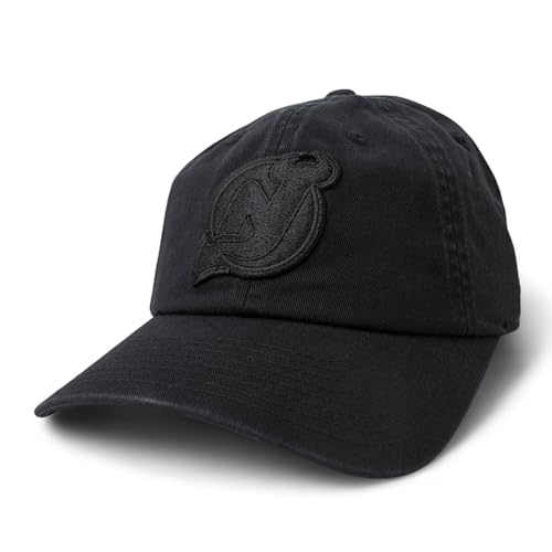 AMERICAN NEEDLE New Jersey Devils NHL Blue Line Tonal Adjustable Dad Cap (Black)
