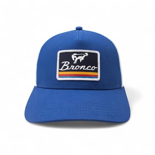 AMERICAN NEEDLE Officially Licensed Ford Bronco Valin Adjustable Trucker Hat White Royal Blue
