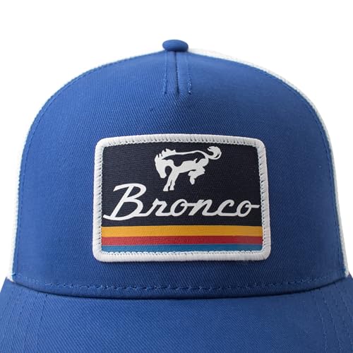AMERICAN NEEDLE Officially Licensed Ford Bronco Valin Adjustable Trucker Hat White Royal Blue