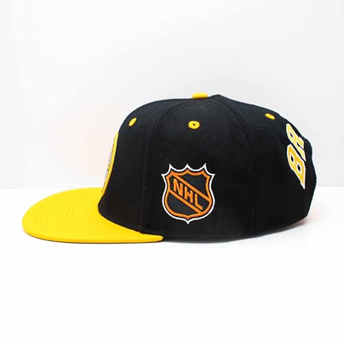 AMERICAN NEEDLE OFFICIALLLY Licensed NHL Block Letter Snapback Cap, Boston Bruins Hockey HAT, Authentic, New