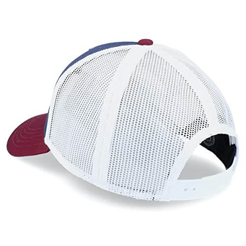AMERICAN NEEDLE Hockey Team Logo Valin Mesh Back Adjustable Snapback Trucker Hat (Colorado Avalanche (White/Navy/Maroon))