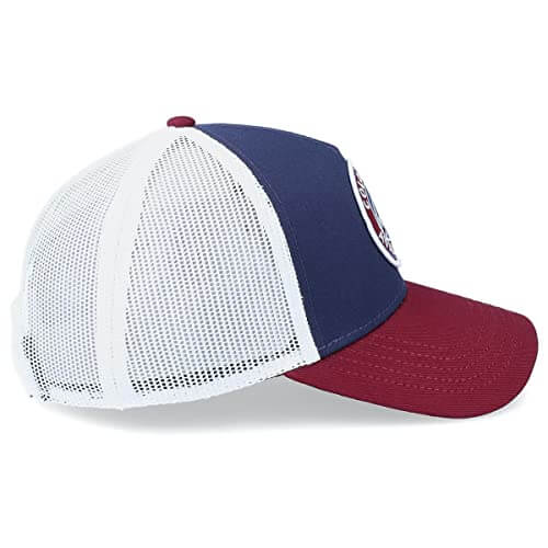 AMERICAN NEEDLE Hockey Team Logo Valin Mesh Back Adjustable Snapback Trucker Hat (Colorado Avalanche (White/Navy/Maroon))