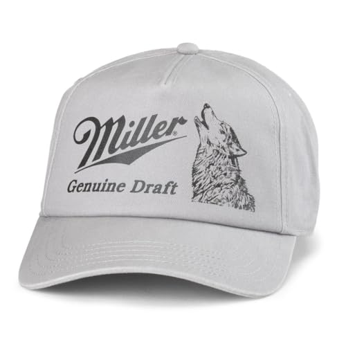 AMERICAN NEEDLE Unisex Miller Genuine Draft Walker Adjustable Snapback Baseball Hat (25002A-MGD-LGRY)