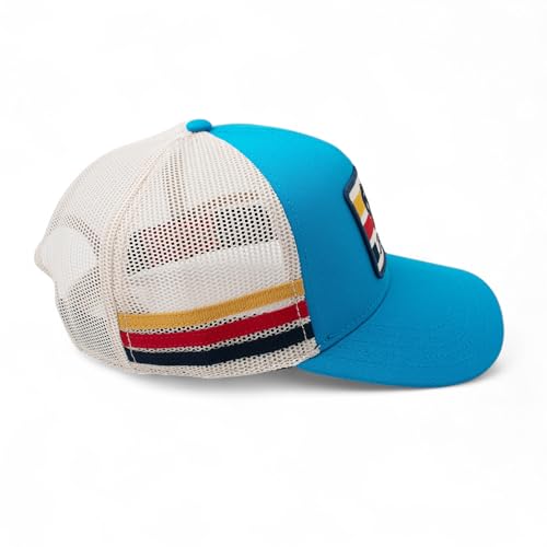 AMERICAN NEEDLE Officially Licensed Ford Bronco Valin Adjustable Trucker Hat Tri Color Lake Blue