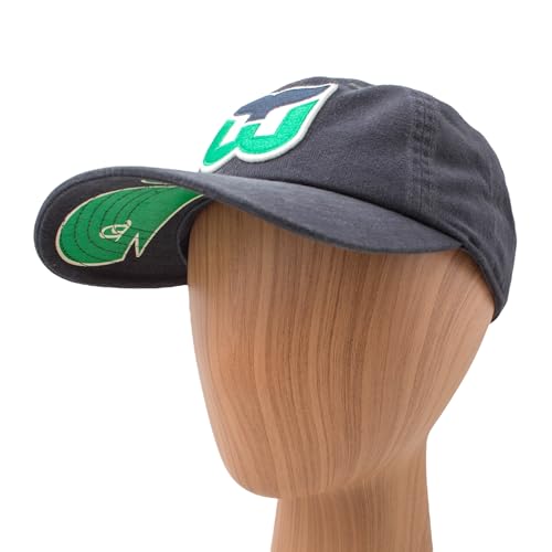 AMERICAN NEEDLE NHL Hartford Whalers Hockey Team New Raglan Adjustable Baseball Hat, Navy (36672B-HAW-NVY)