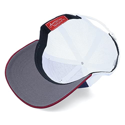 AMERICAN NEEDLE Hockey Team Logo Valin Mesh Back Adjustable Snapback Trucker Hat (Colorado Avalanche (White/Navy/Maroon))