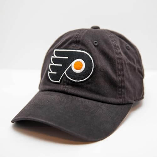 AMERICAN NEEDLE NHL Philadelphia Flyers Hockey Team New Raglan Adjustable Baseball Hat, Black (36672B-PF-BLK)