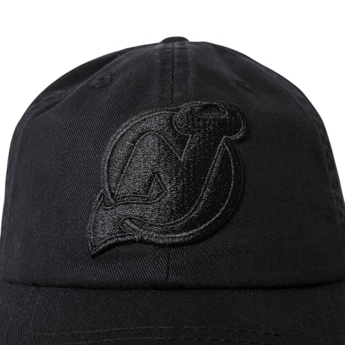 AMERICAN NEEDLE New Jersey Devils NHL Blue Line Tonal Adjustable Dad Cap (Black)