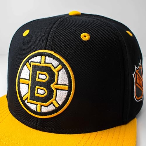 AMERICAN NEEDLE OFFICIALLLY Licensed NHL Block Letter Snapback Cap, Boston Bruins Hockey HAT, Authentic, New