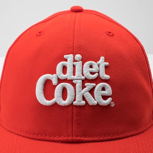 AMERICAN NEEDLE Officially Licensed Coca Cola Diet Coke Ballpark Dad Hat, Strapback Adjustable Closure, Red/White, New
