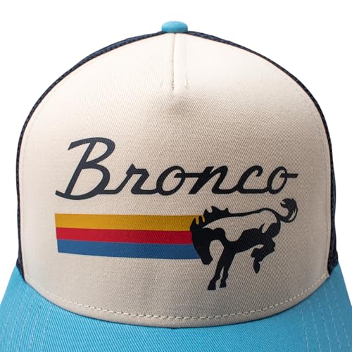 AMERICAN NEEDLE Sinclair Ford Bronco Adjustable Snapback Trucker Baseball Hat Navy Ivory Light Blue