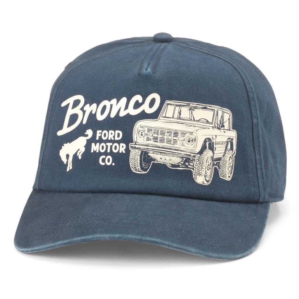 AMERICAN NEEDLE Unisex Ford Bronco Walker Adjustable Snapback Baseball Hat (25002A-BRONCO-NAVY)