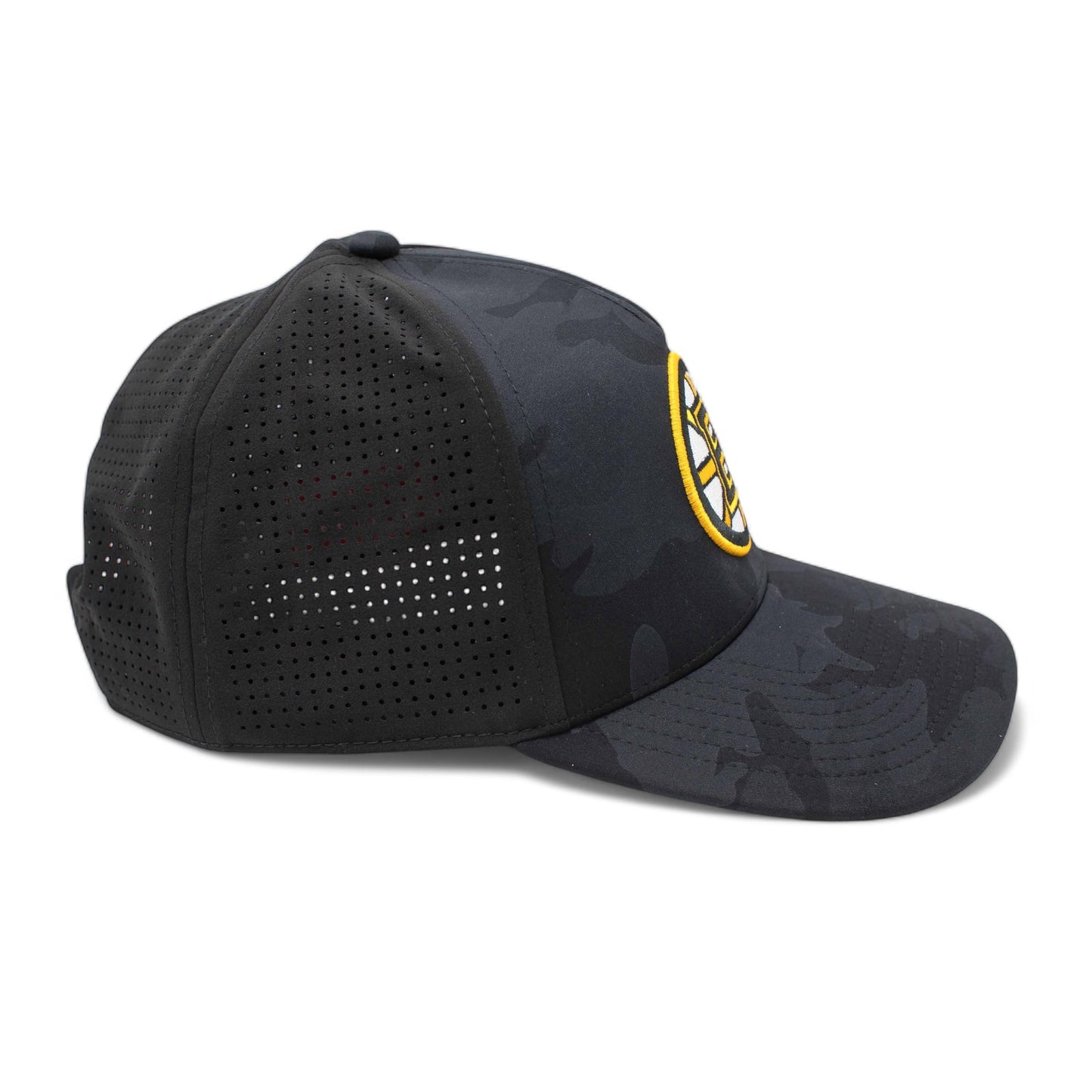 AMERICAN NEEDLE Officially Licensed NHL Super TECH Valin Performance MESH Snapback, National Hockey League Boston Bruins Team HAT, Black Multicam CAMO Print, Authentic, New