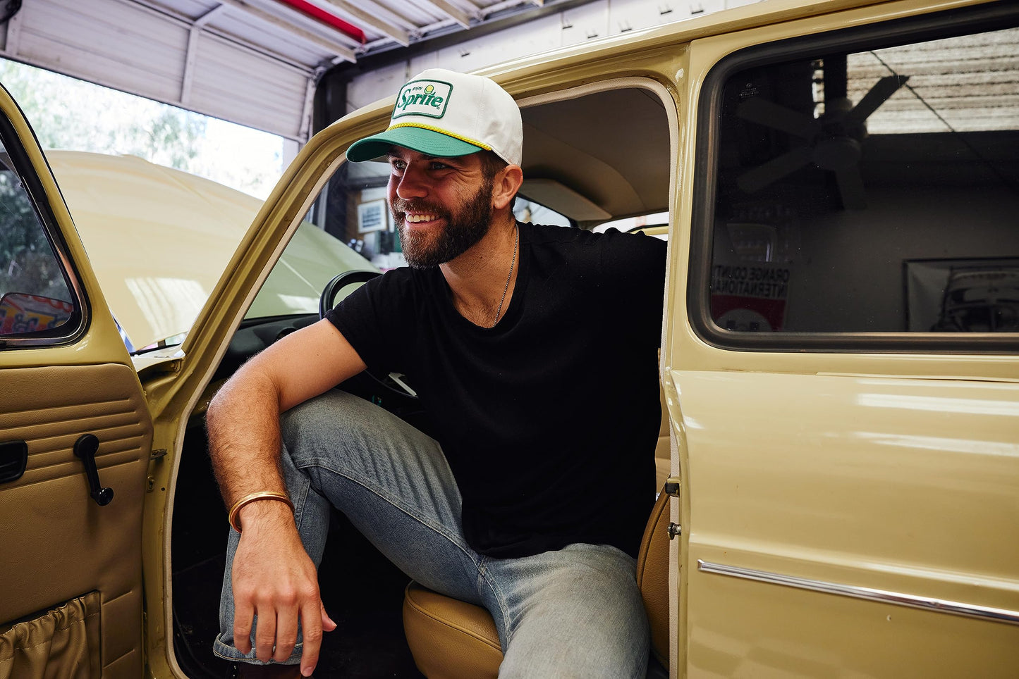 AMERICAN NEEDLE Sprite Roscoe Adjustable Snapback Baseball Hat (23008A-SPRITE) White Kelly Green