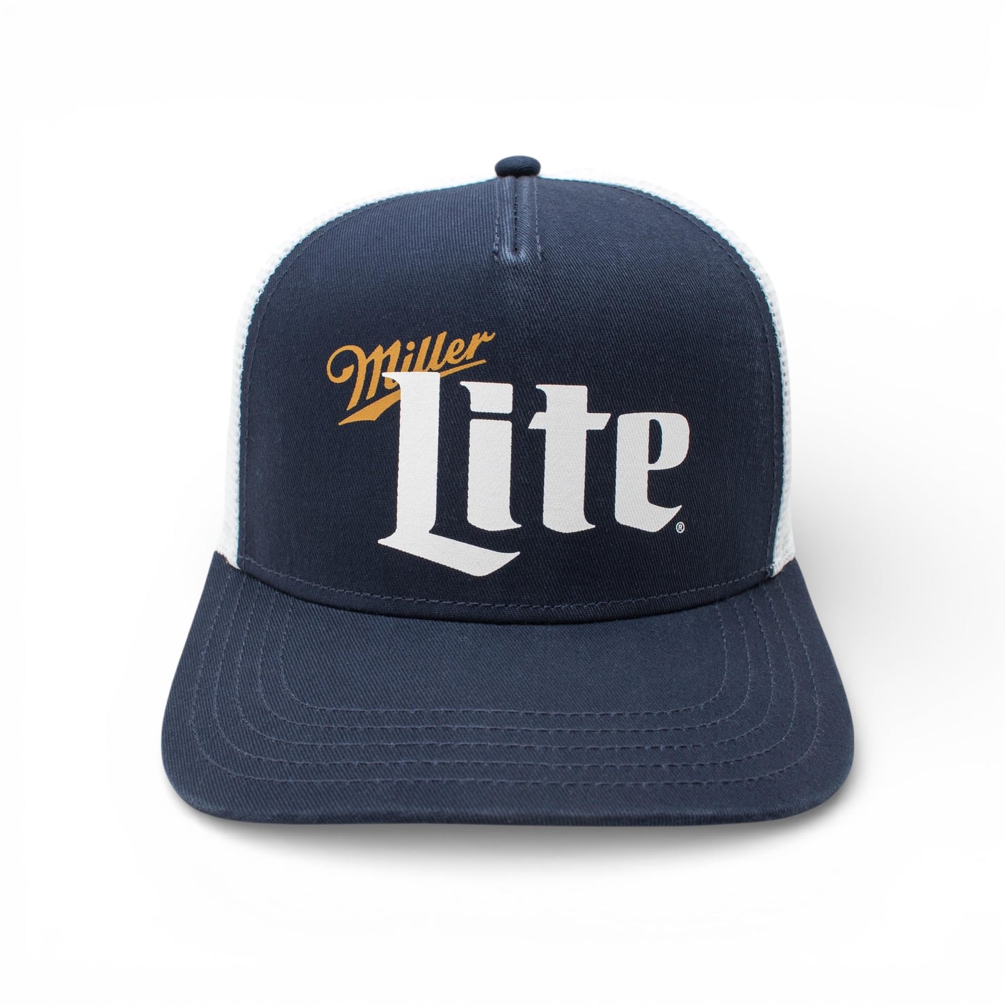 AMERICAN NEEDLE Miller Lite Beer Sinclair Adjustable Snapback Baseball Hat, Unisex, White/Navy