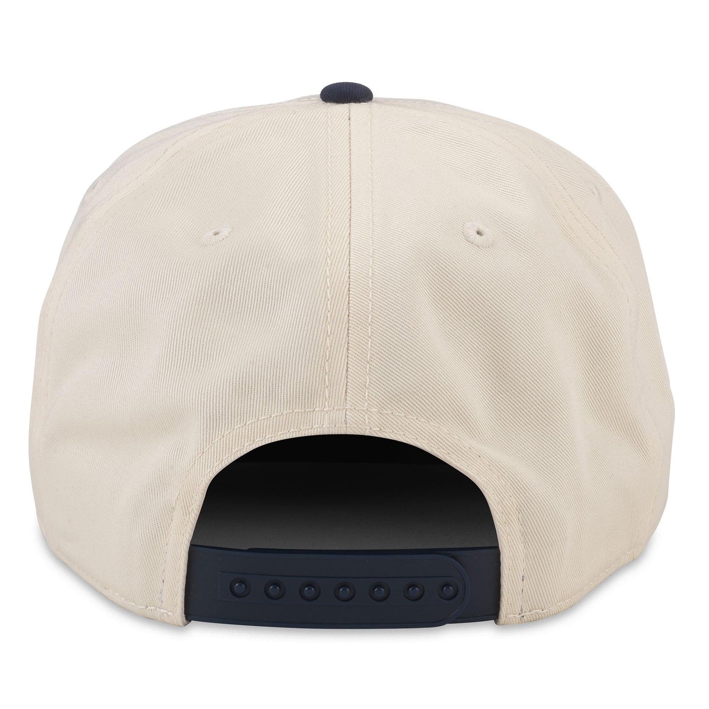 AMERICAN NEEDLE Bronco 4 x 4 Club Captain Adjustable Snapback Baseball Hat, Ivory/Navy (24002A-BRONCO-INVY)