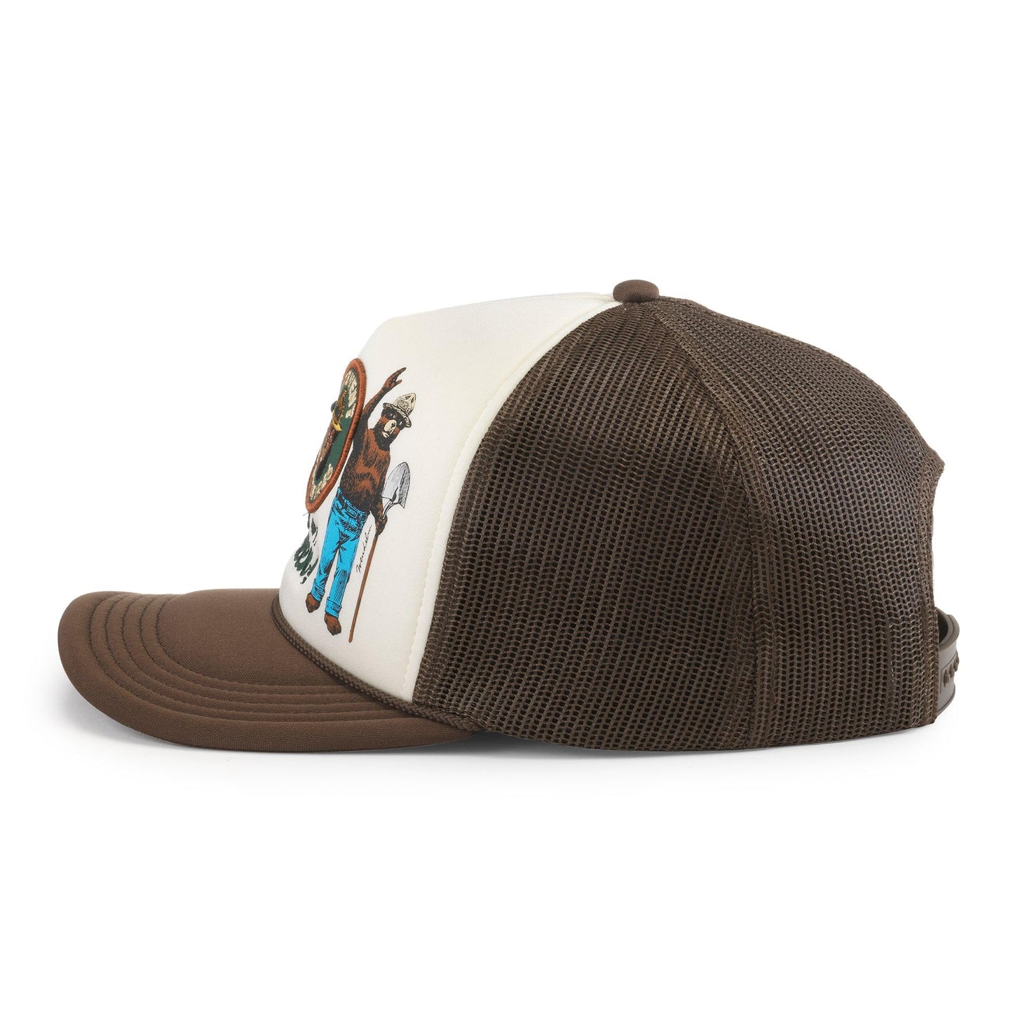 AMERICAN NEEDLE Unisex Smokey Bear Roscoe Iconic Foamy Adjustable Snapback Baseball Hat (25008A-SBEAR-BRIV)