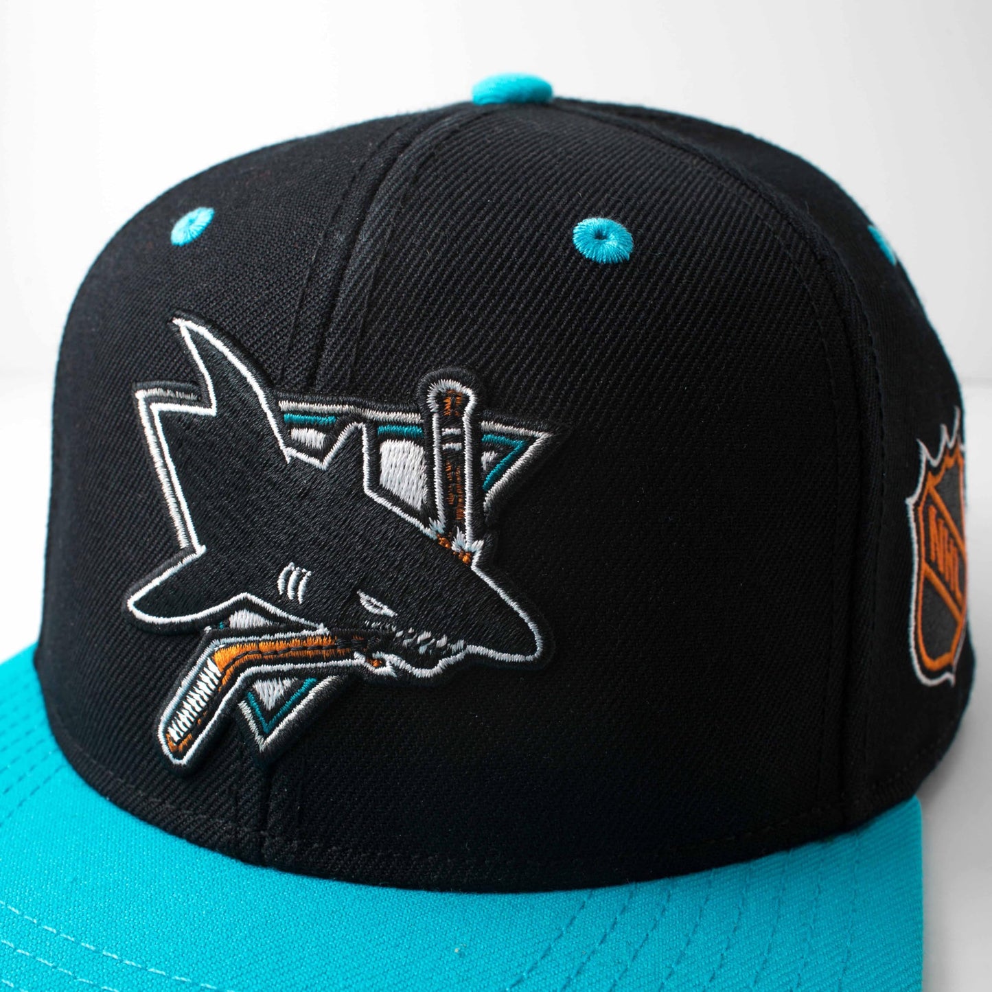 AMERICAN NEEDLE OFFICIALLLY Licensed NHL Block Letter Snapback Cap, SAN Jose Sharks Hockey HAT, Authentic, New