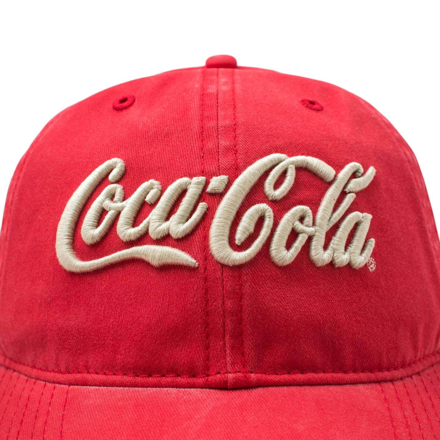 AMERICAN NEEDLE Coca-Cole New Raglan Adjustable Buckle Strap Baseball Dad Hat, Red (COKE-1915A-RED)