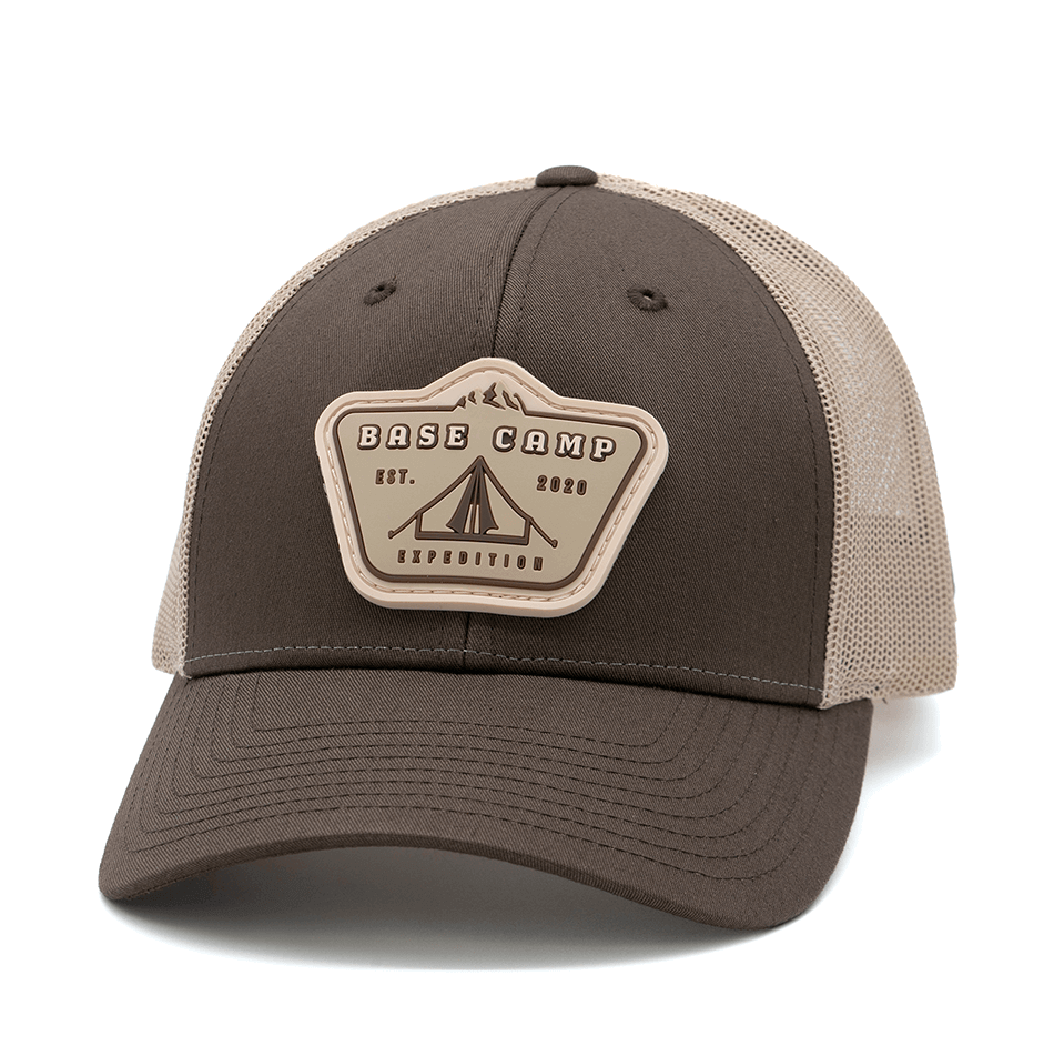 Outik Trucker Hat | Basecamp | Brown/Tan Low-Profile Snapback Trucker