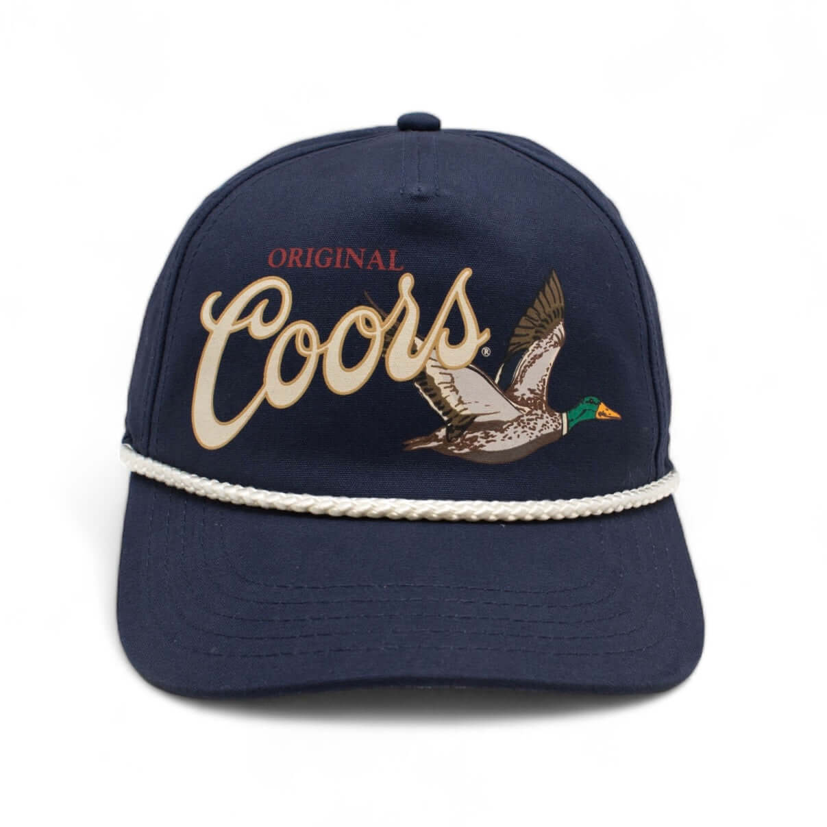 AMERICAN NEEDLE Coors Beer Canvas Cappy Adjustable Snapback Baseball Trucker Hat (23005B-COORS-NAVY)