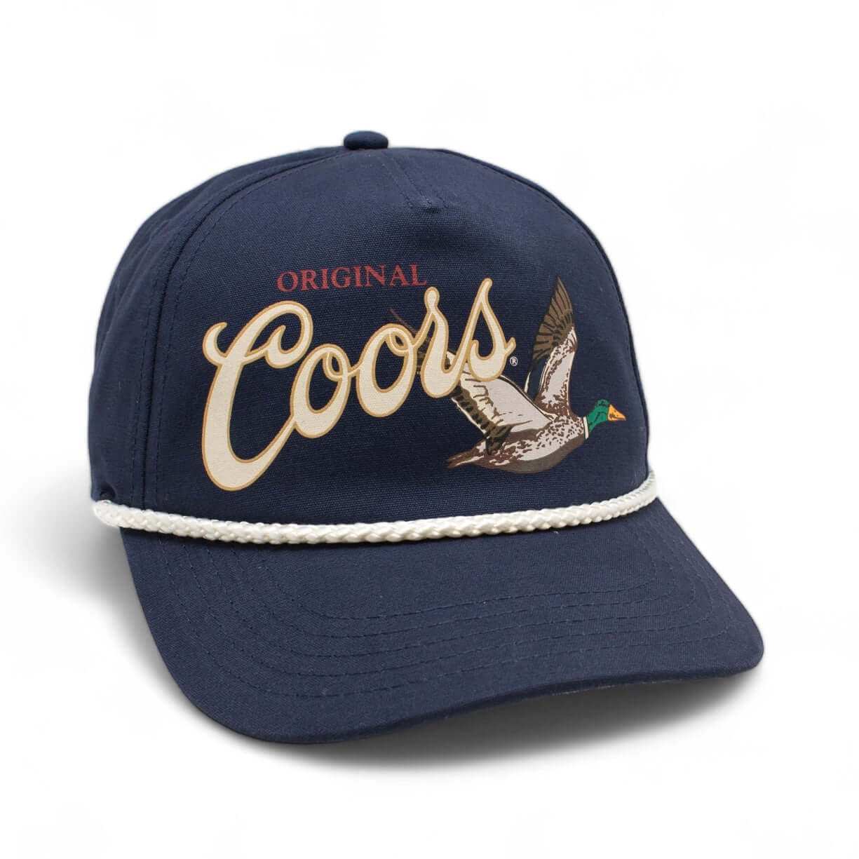 AMERICAN NEEDLE Coors Beer Canvas Cappy Adjustable Snapback Baseball Trucker Hat (23005B-COORS-NAVY)