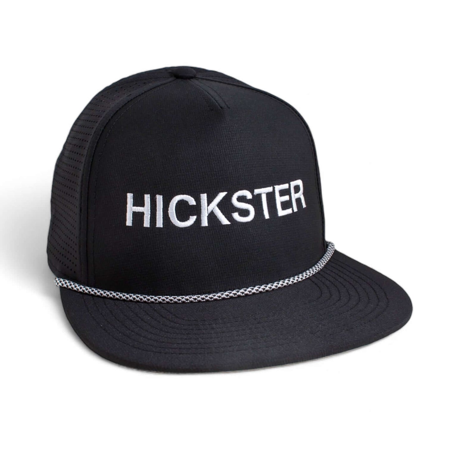 AMERICAN NEEDLE "Hickster" Performance Mesh Snapback Hat, Buxton Pro Cap, Black/White Authentic New
