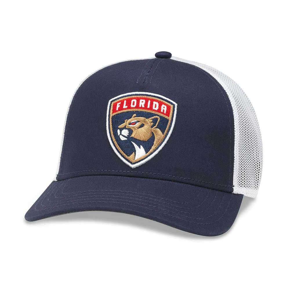 Florida Panthers Hats: White/Navy Snapback Trucker Hat