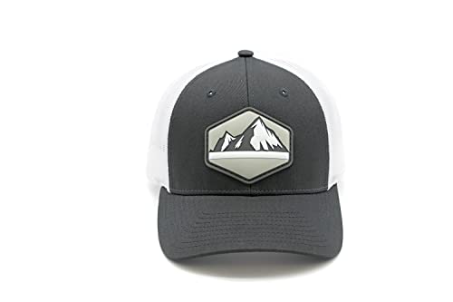 HGP Mountain View PVC Patch Charcoal Grey/White Snapback Trucker Hat 5