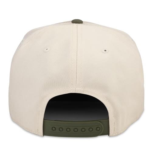 AMERICAN NEEDLE Smokey The Bear Club Captain Adjustable Snapback Baseball Hat, Ivory/Army Green (24002A-SBEAR-IARM)
