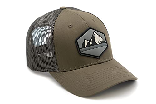HGP Mountain View PVC Patch Charcoal Grey/White Snapback Trucker Hat 2