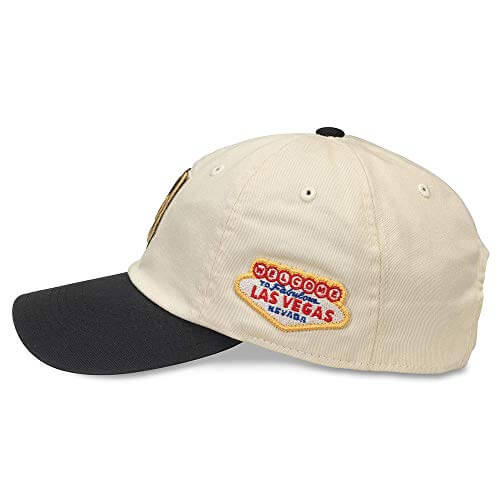AMERICAN NEEDLE United Slouch NHL Team Casual Dad Hat Vegas Golden Knights, Ivory/Black (43572A-VGK)