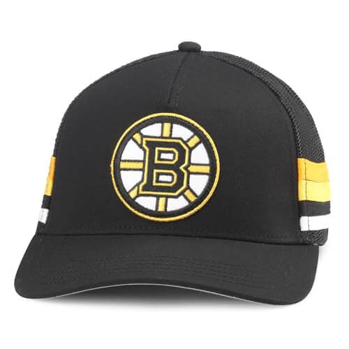 AMERICAN NEEDLE Boston Buins NHL Hotfoot Adjustable Snapback Baseball Hat, Black (23018A-BBR-BLK)
