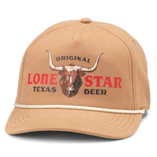AMERICAN NEEDLE Lone Star Beer Canvas Cappy Adjustable Snapback Baseball Hat, Wheat (23005A-LSTAR-WHEA)