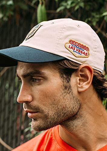 AMERICAN NEEDLE United Slouch NHL Team Casual Dad Hat Vegas Golden Knights, Ivory/Black (43572A-VGK)