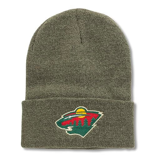 AMERICAN NEEDLE Officially Licensed NHL Hockey Team Logo Cap, Terrain Knit Beanie, Winter Hat, Authentic, New (Wild (Heather Hunter Green)