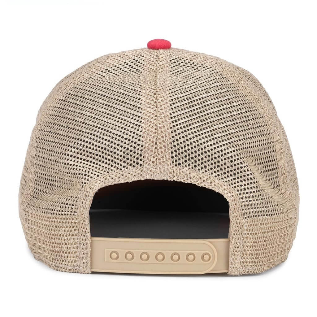 AMERICAN NEEDLE Coke Coca Cola Orville Adjustable Snapback Baseball Trucker Hat, Stone/Red (23001A-COKE-STRD)