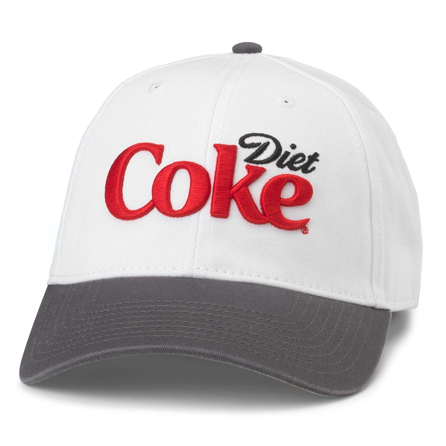 AMERICAN NEEDLE Diet Coke Ballpark Adjustable Buckle Strap Baseball Dad Hat (20001A-DCOKE-WHGY)