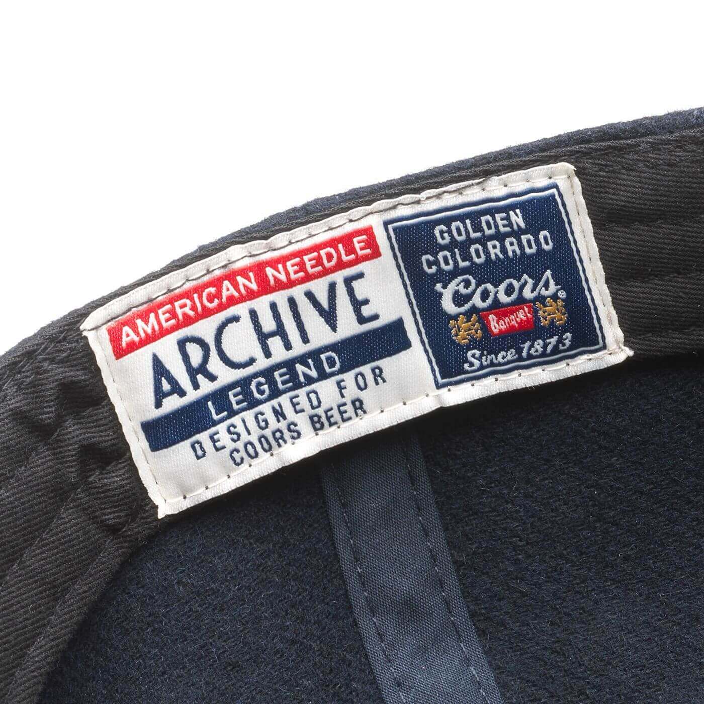 Coors Banquet Hats: Dark Blue Strapback Dad Hat | Beer Brands tag