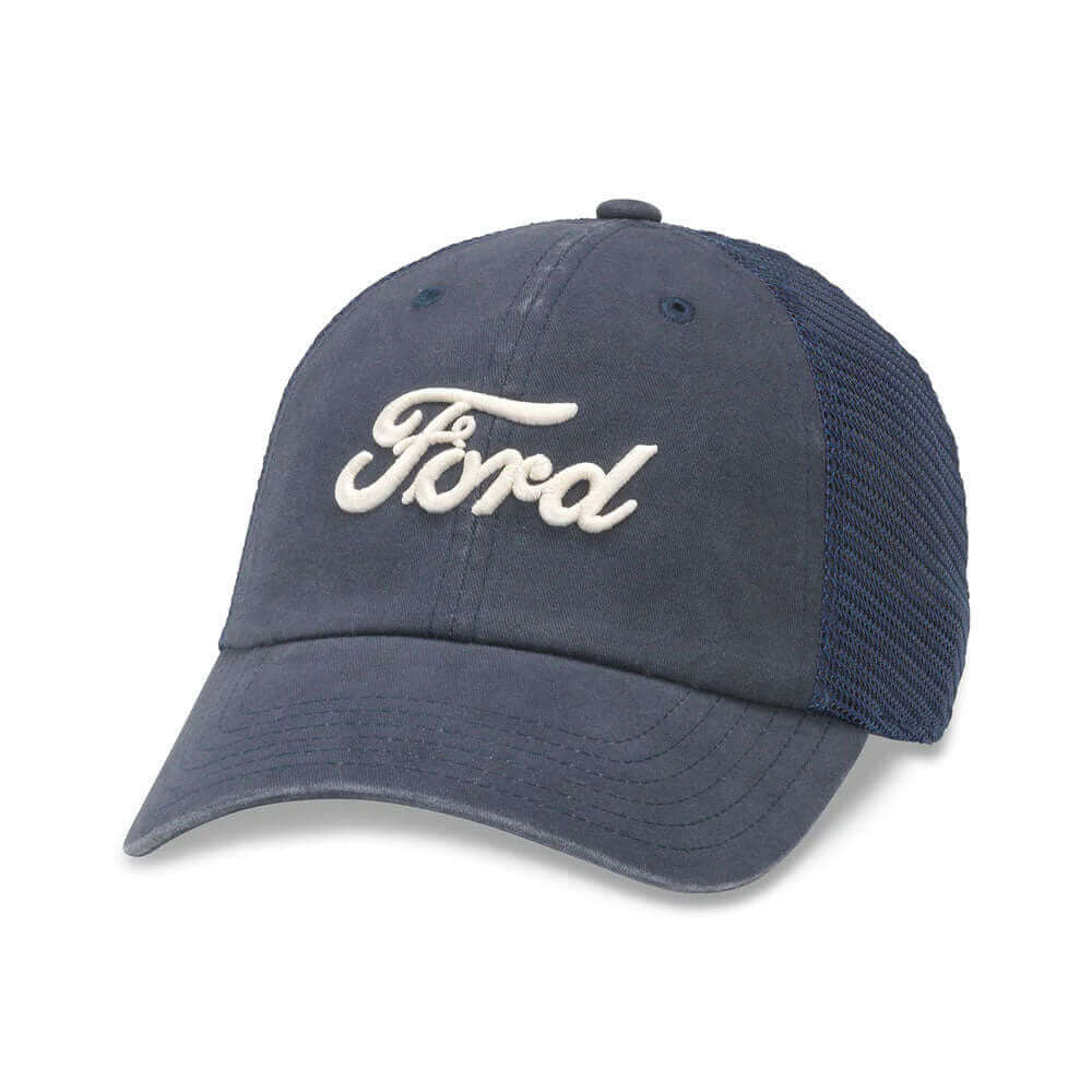 Ford Hats: Navy Strapback Dad Hat with Mesh Backing | Vintage Brands