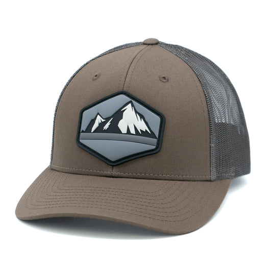 HGP Mountain View PVC Patch Charcoal Grey/White Snapback Trucker Hat