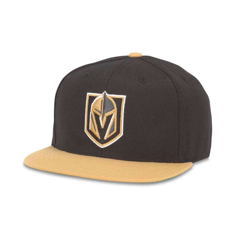 Vegas Golden Knights Hat: Black/Gold Snapback Flat Bill Hat