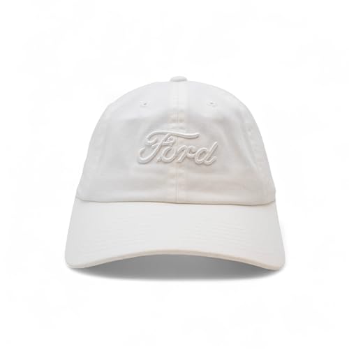 AMERICAN NEEDLE Ford Motor Co Classic Script Baseball Hat, White, PI010A Adjustable New